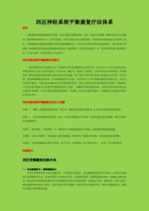 西区神经系统平衡康复疗法