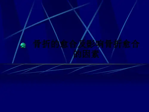 骨折的愈合及影响骨折愈合的因素ppt课件
