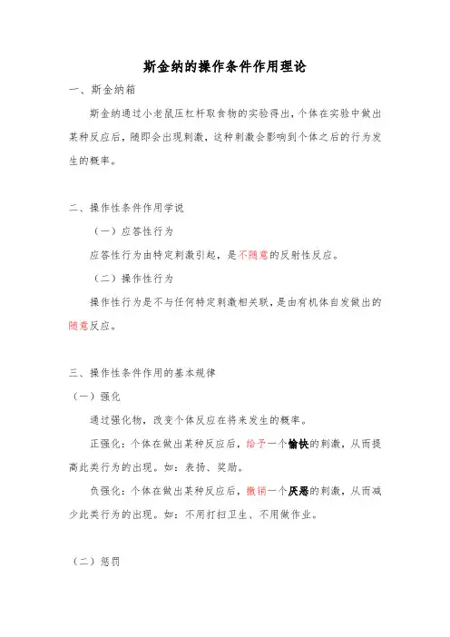斯金纳的操作条件作用理论