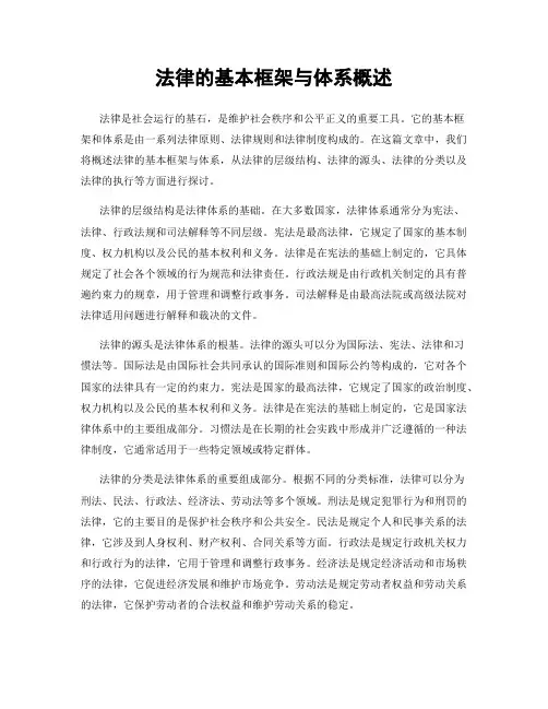 法律的基本框架与体系概述