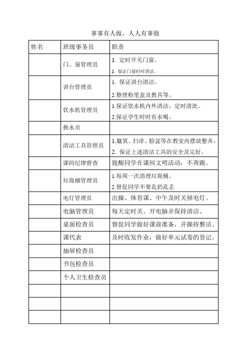 事事有人做