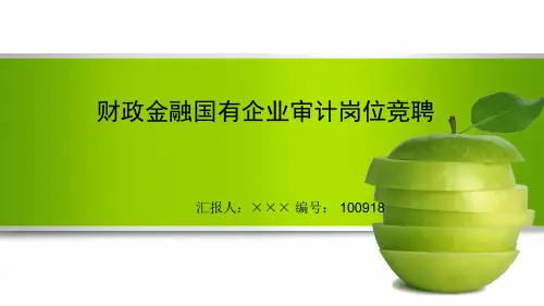 最新财政金融国有企业审计岗位竞聘演讲稿PPT模板