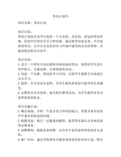 琴房计划书