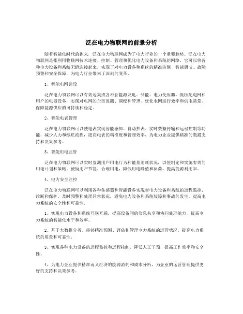 泛在电力物联网的前景分析