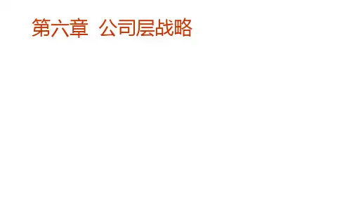 第六章 公司层战略 《战略管理》