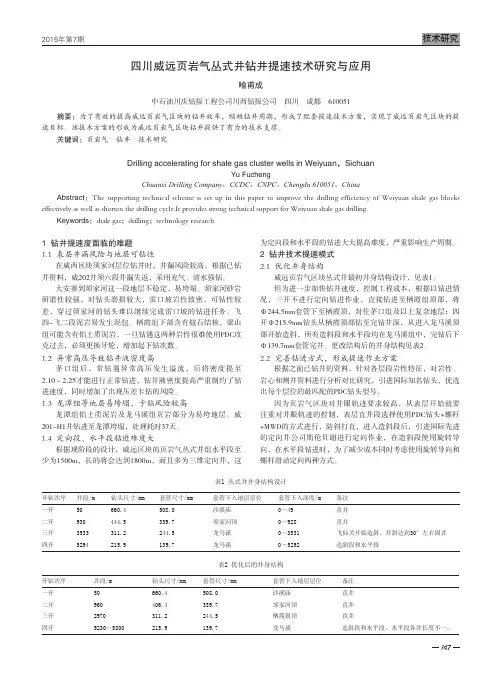 四川威远页岩气丛式井钻井提速技术研究与应用