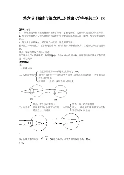 第六节《眼睛与视力矫正》教案(沪科版初二) (5)