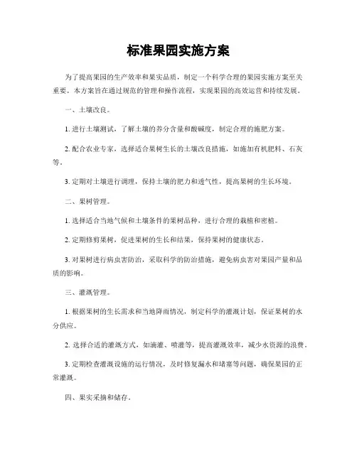 标准果园实施方案
