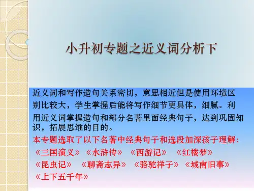 六年级下册语文课件  小升初专题之近义词理解与整理 (下)(59张PPT)  人教部编版