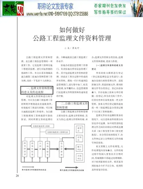 公路工程监理论文：如何做好公路工程监理文件资料管理
