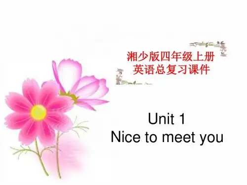 湘少版英语四年级上总复习课件