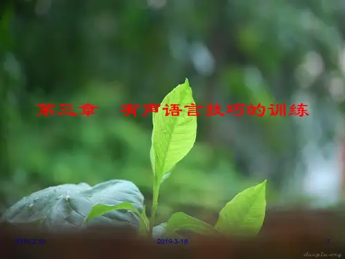 《演讲与口才》教案 教案课程 有声语言技巧的训练