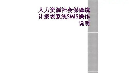 人力资源社会保障统计报表系统SMIS操作说明