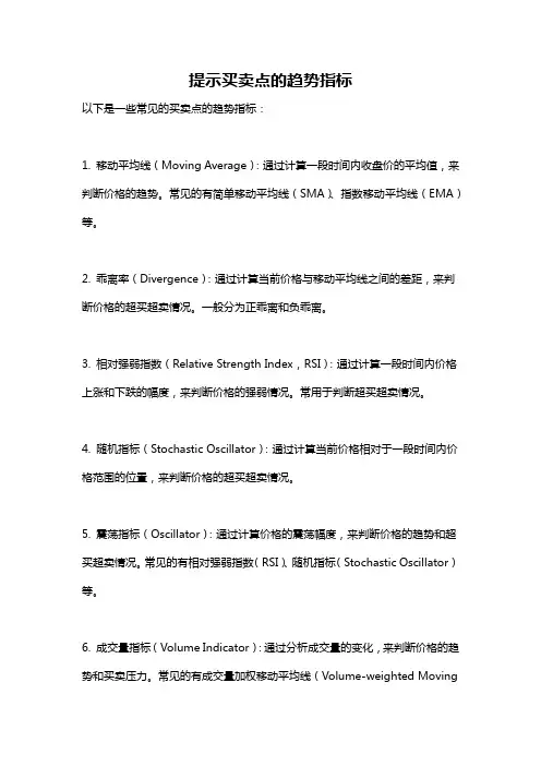 提示买卖点的趋势指标