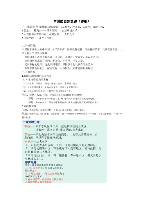 中国的自然资源