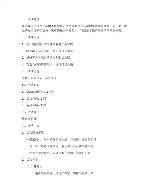 地产展厅活动策划方案模板