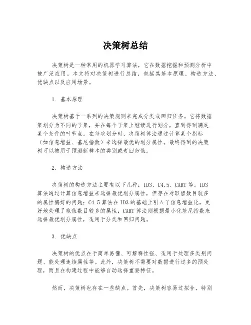 决策树总结