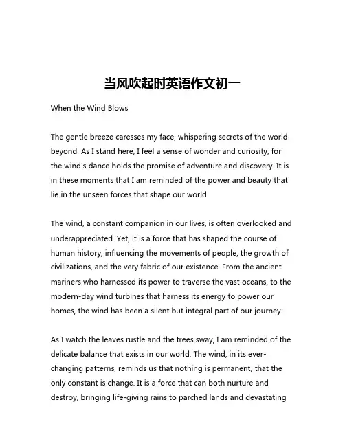 当风吹起时英语作文初一