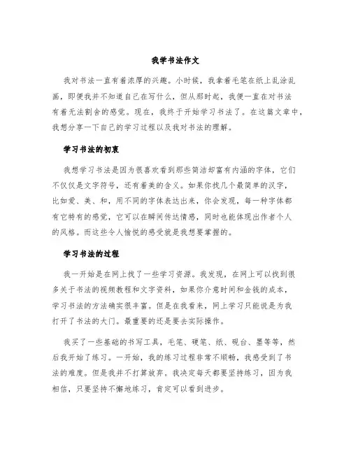 我学书法作文