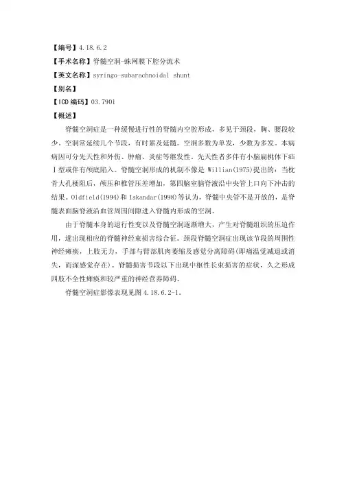 脊髓空洞-蛛网膜下腔分流术