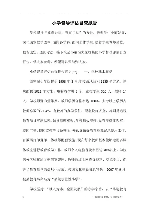小学督导评估自查报告
