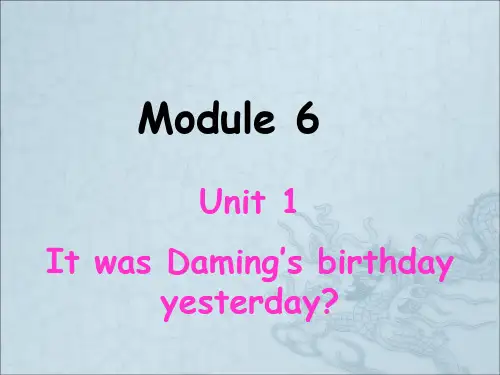 六年级英语下册课件-Module 6 Unit 1 It was