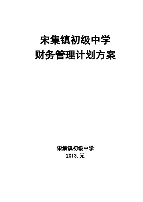 宋集镇初级中学财务管理计划方案