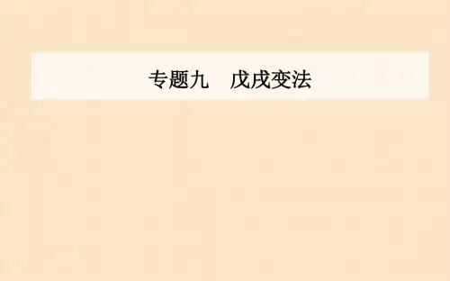 高中历史专题九戊戌变法一酝酿中的变革课件人民版选修1