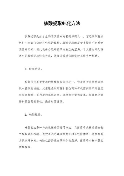 核酸提取纯化方法