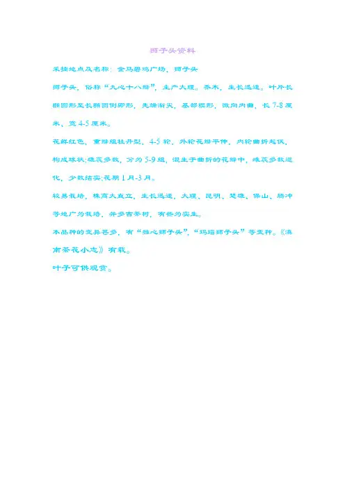 狮子头资料