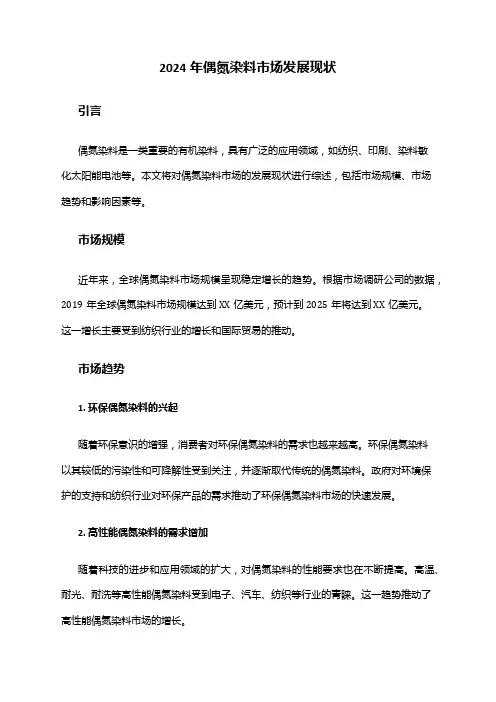 2024年偶氮染料市场发展现状