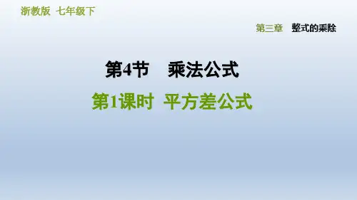 2020春浙教版七年级数学下册课件-第3章 整式的乘除 3.4.1  平方差公式