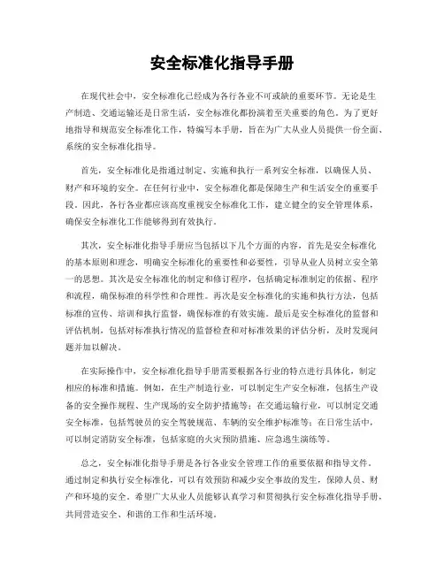 安全标准化指导手册
