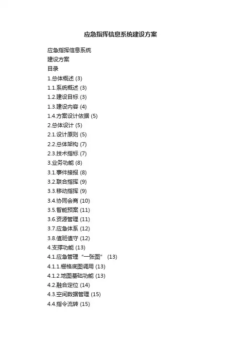 应急指挥信息系统建设方案
