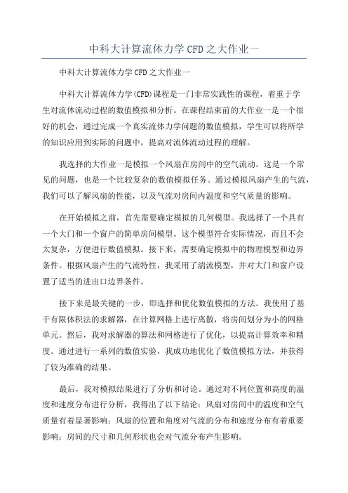 中科大计算流体力学CFD之大作业一