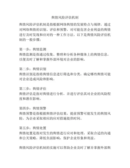舆情风险评估机制