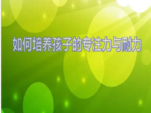 家庭教育《如何培养孩子的专注力和耐力》讲座PPT 