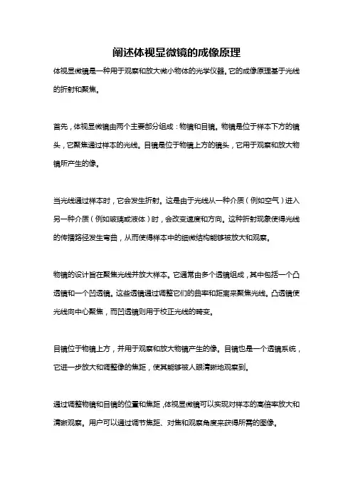 阐述体视显微镜的成像原理