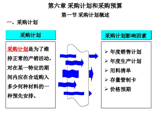 第六章 采购计划和采购预算