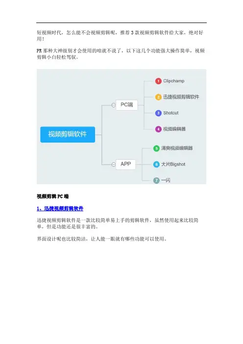 有哪些专业的视频电影剪辑软件推荐
