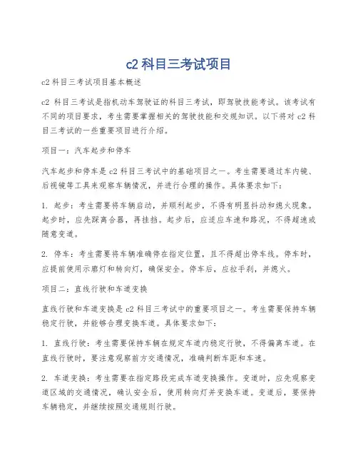 c2科目三考试项目