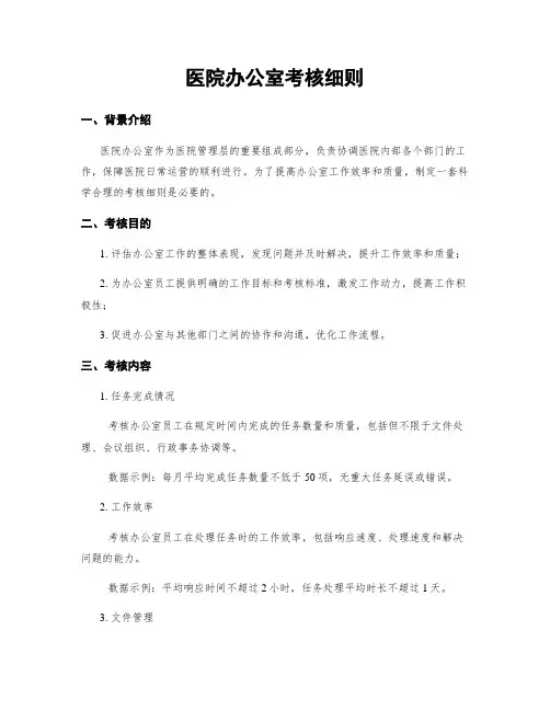 医院办公室考核细则 (2)