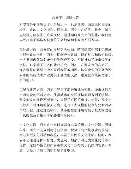 西安变化调研报告