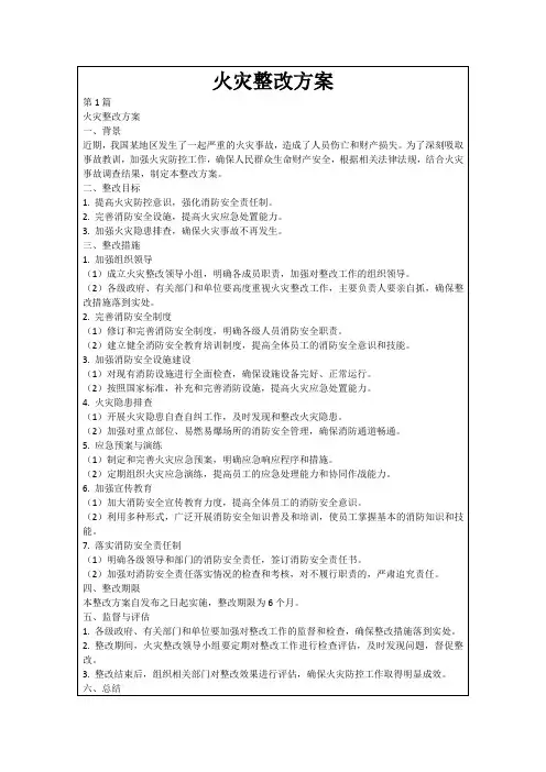 火灾整改方案