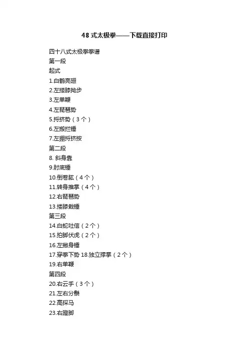 48式太极拳——下载直接打印