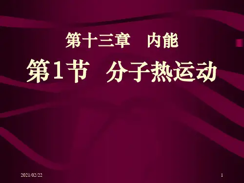 初中九年级物理全册 《分子热运动》内能优质课件PPT