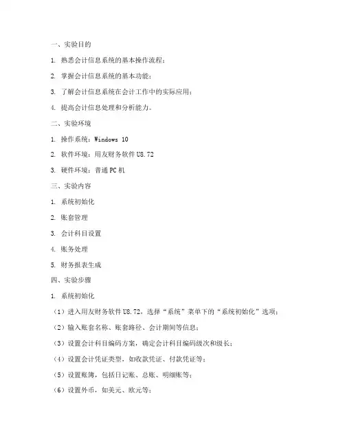 上机实验报告会计