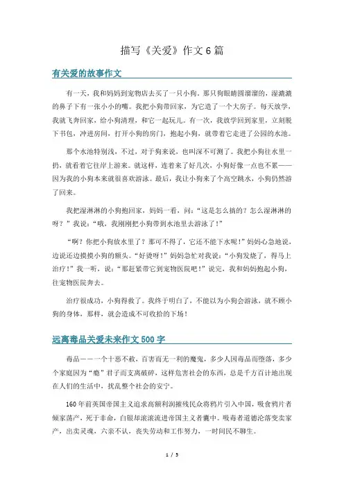 描写《关爱》作文6篇