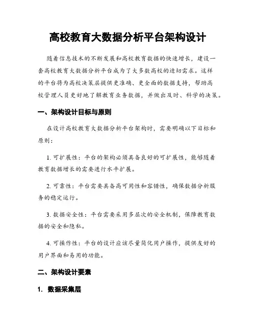 高校教育大数据分析平台架构设计