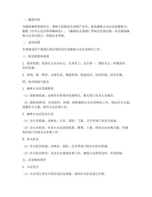 森林防火专项应急救援预案